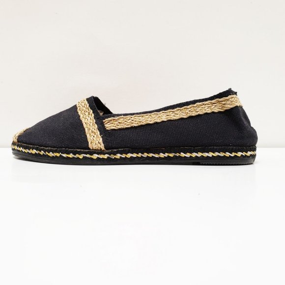 Gb Bravo Black Espadrille Canvas Flat Loafers EU37 - Picture 4 of 13